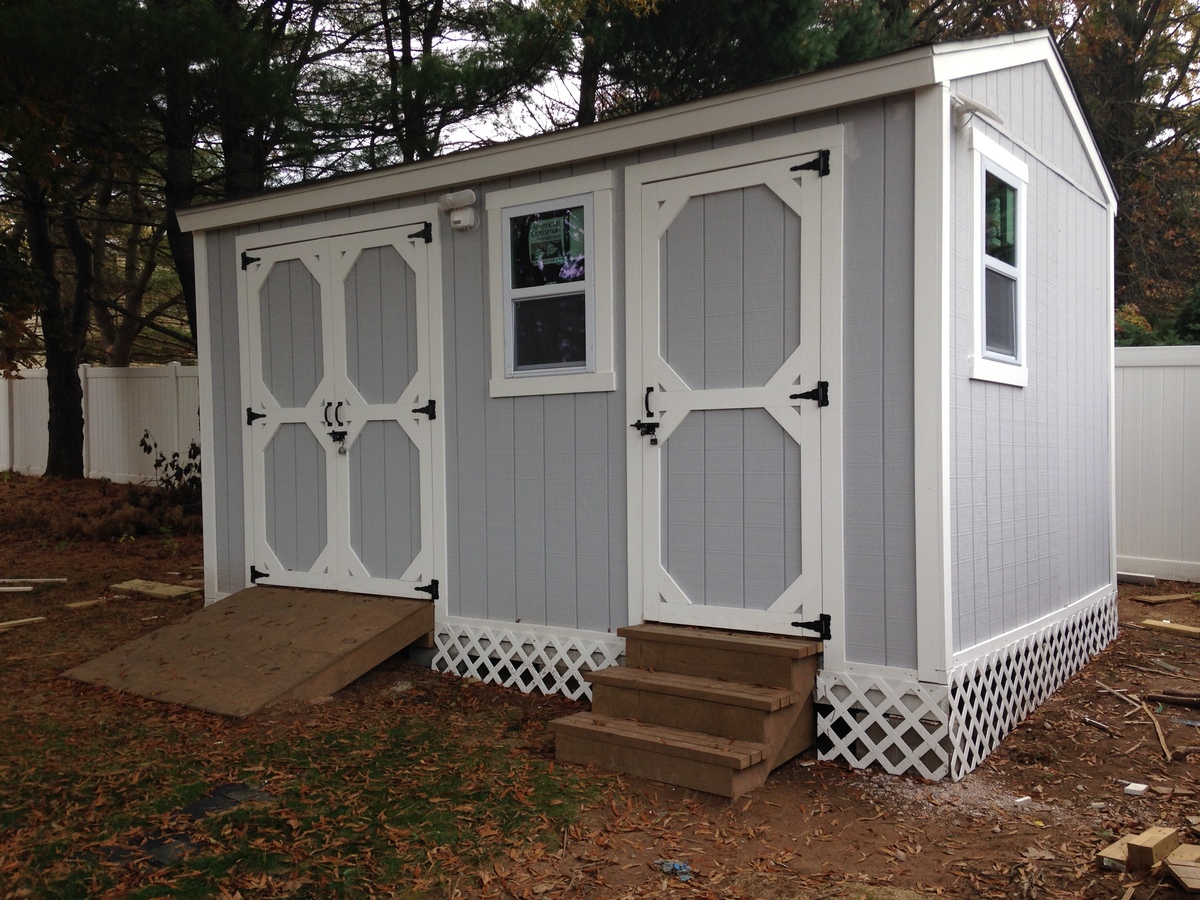 Ana White | DIY storage shed with mower ramp and steps ...